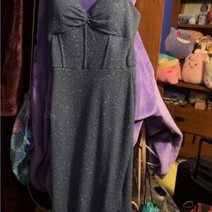 Elegant Blue Glitter Dress